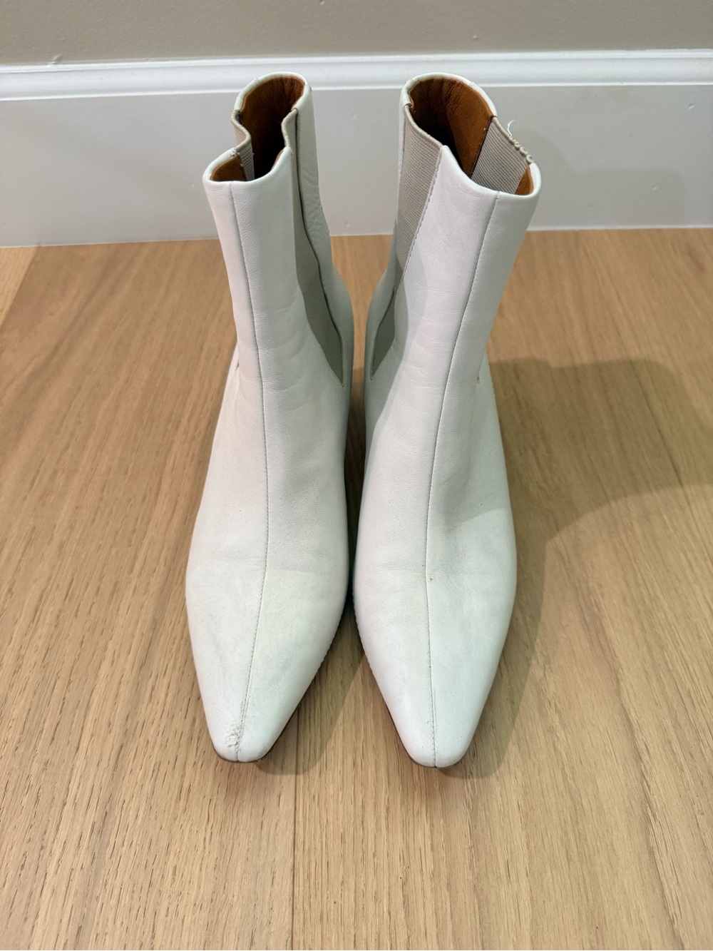 Rag & Bone White Leather Ankle Boots